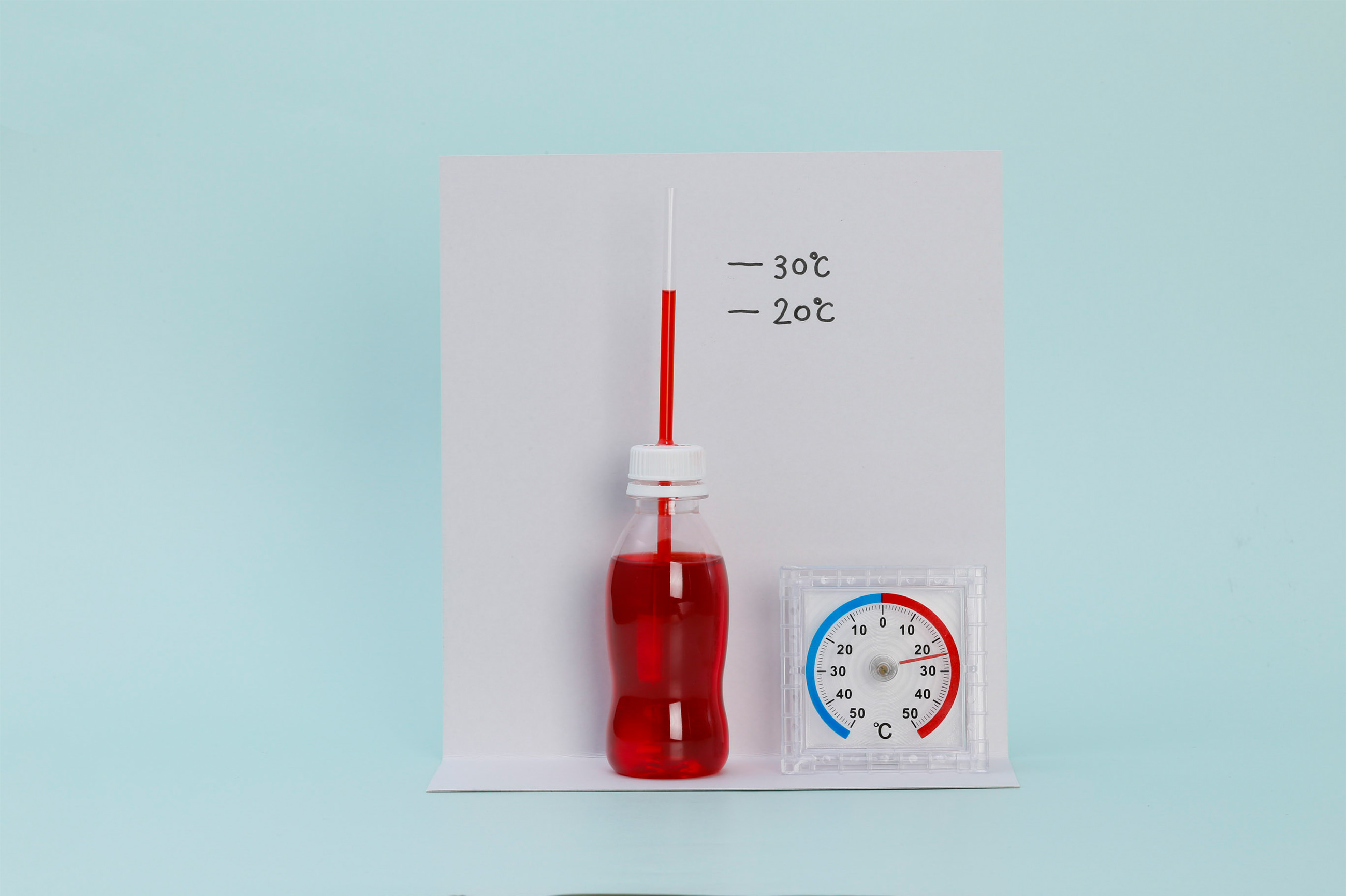 実験 ミニペットボトル温度計(おんどけい)