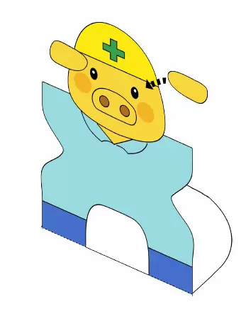 のりで耳をつける