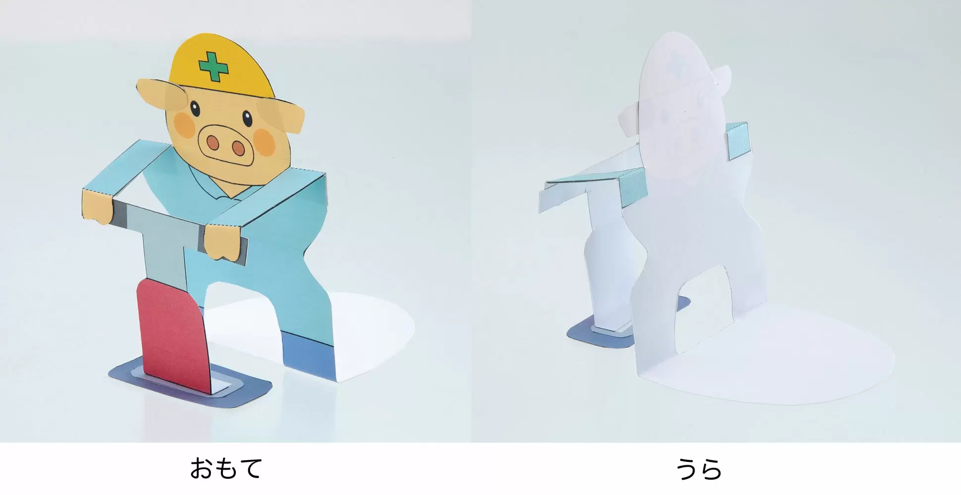 ぶたさんのおもてとうらの姿