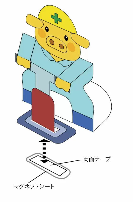 マグネットシートをマシーンにはる