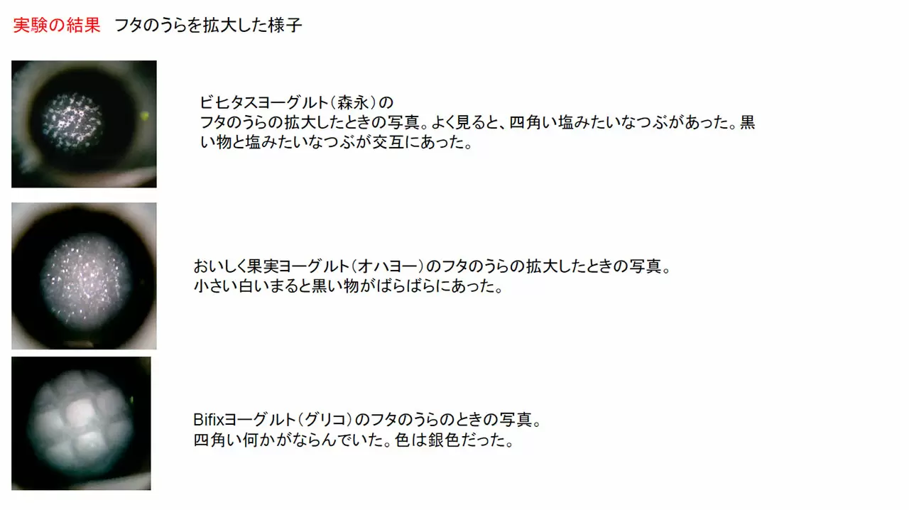 ヨーグルトをはじくフタとはじかないフタのちがい 作品画像