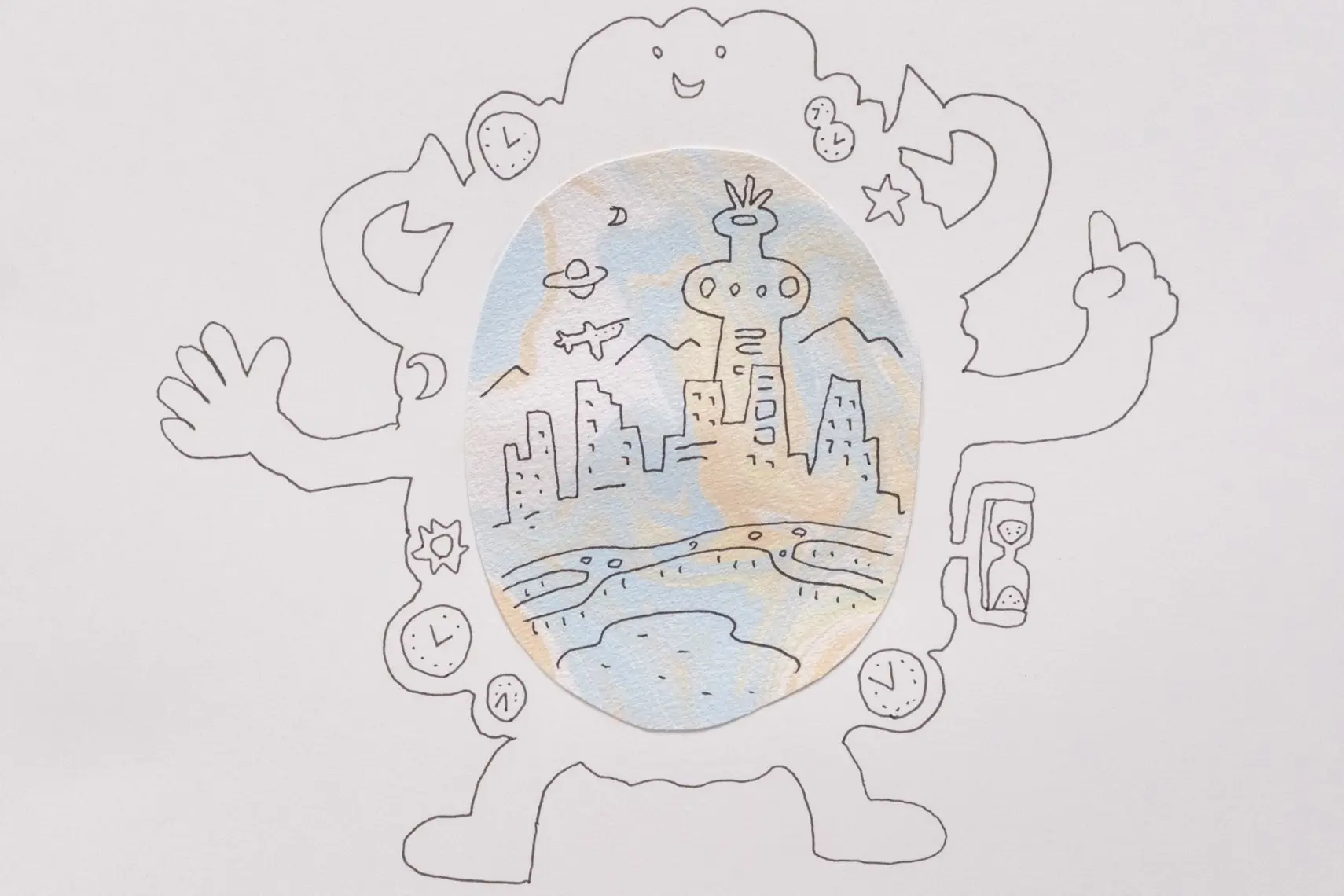 工作 マーブリングで絵(え)を描(えが)いてみよう