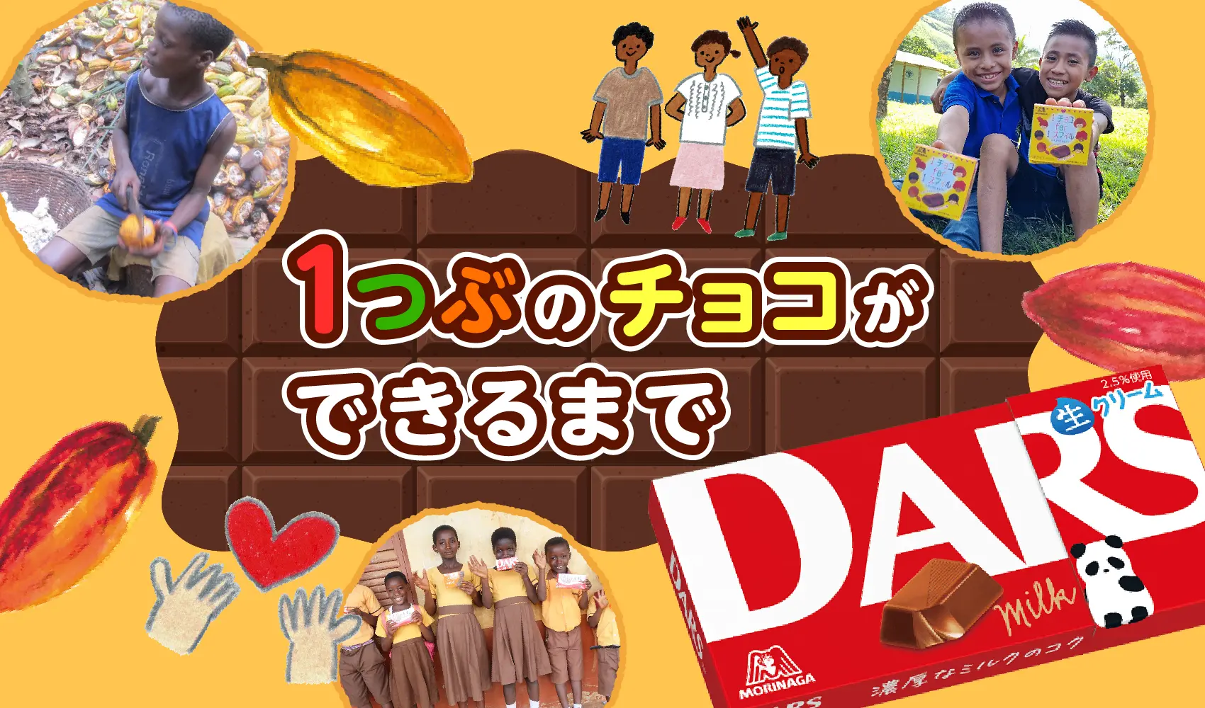 カカオの国”からチョコ工 場まで！ 1つぶの「チョコ」ができるまで