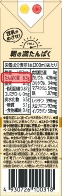おいしい無調整豆乳のパッケージ展開図