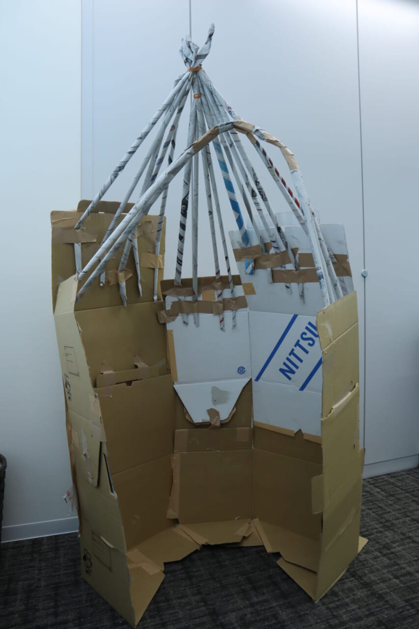 段ボールでつくる目隠しスペース