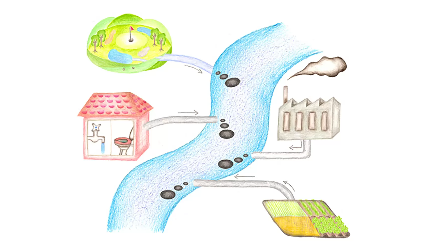 川や湖のよごれは、どんな原因で起こるのですか？