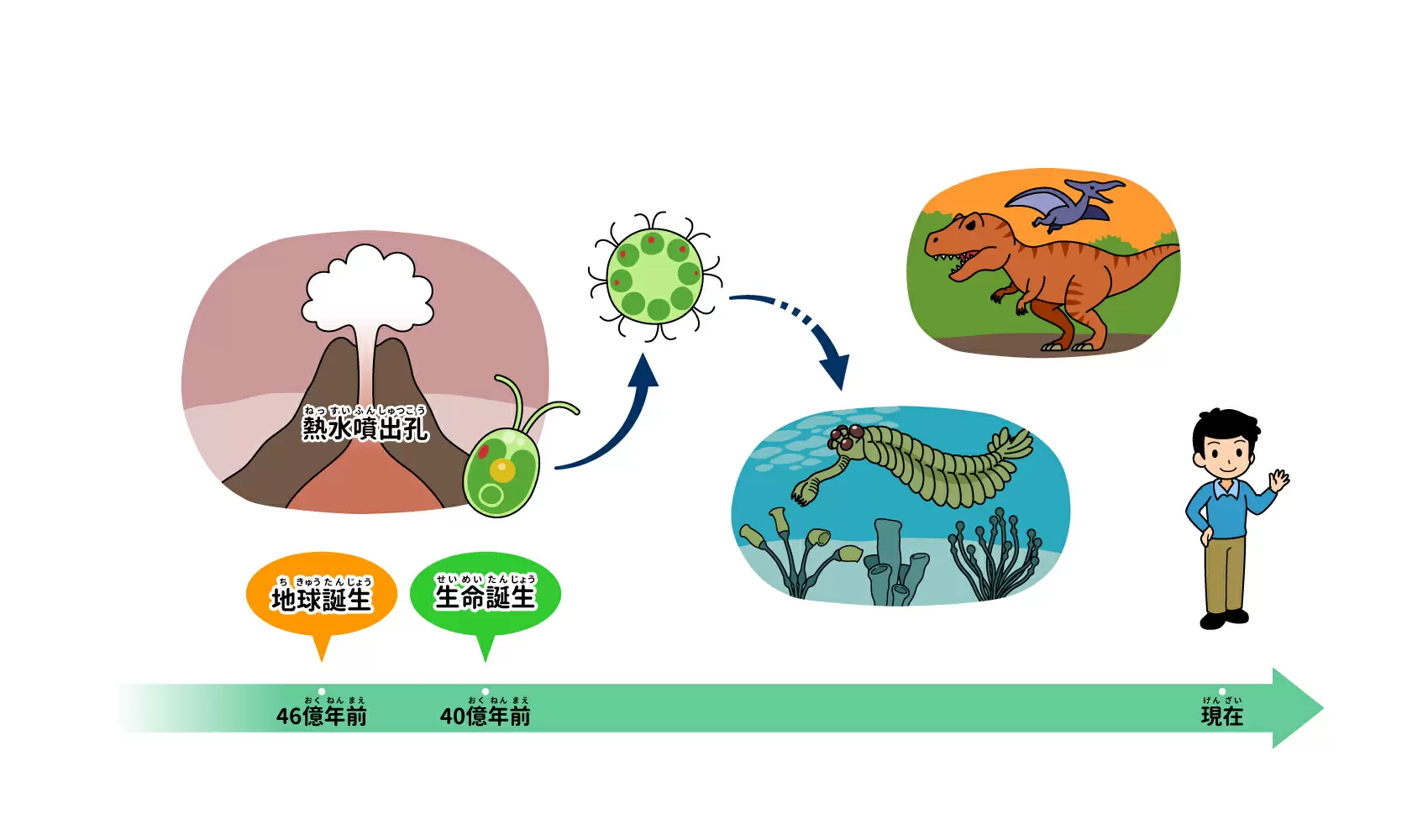 地球で最初の生き物は、いつ、どこで生まれたの？ | 陸の動物 | 科学