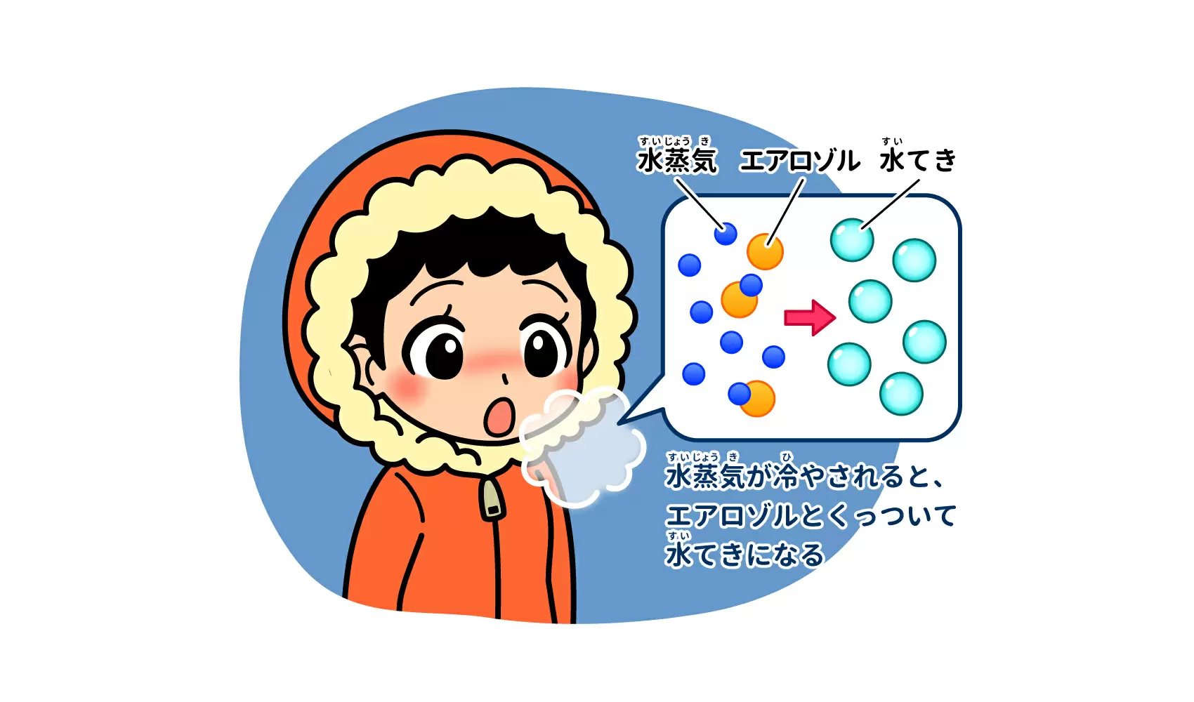 なぜ、寒い日は息が白くなるの？
