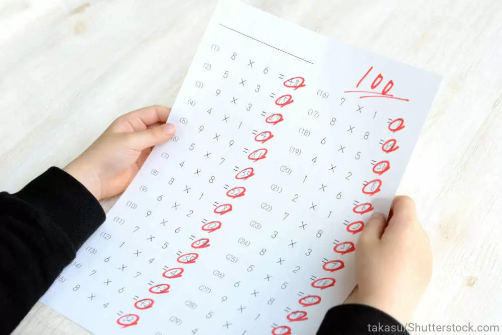 100点のテスト用紙