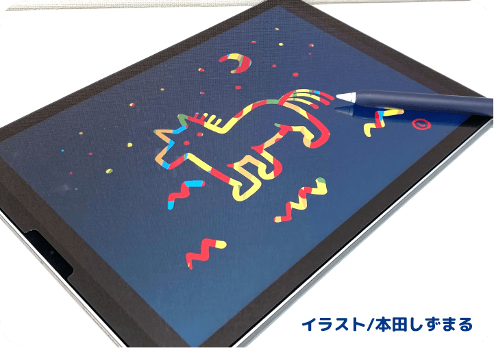 タブレットに描かれたイラスト