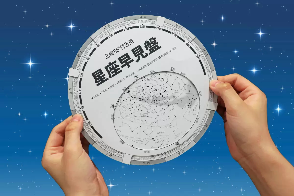 ワークショップ②「星座早見盤」。