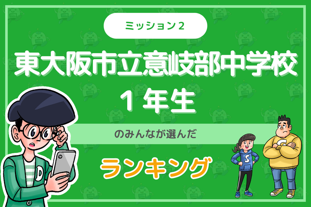 東大阪市立意岐部中学校１年生のみんなが投稿してくれた「ランキング」を紹介！