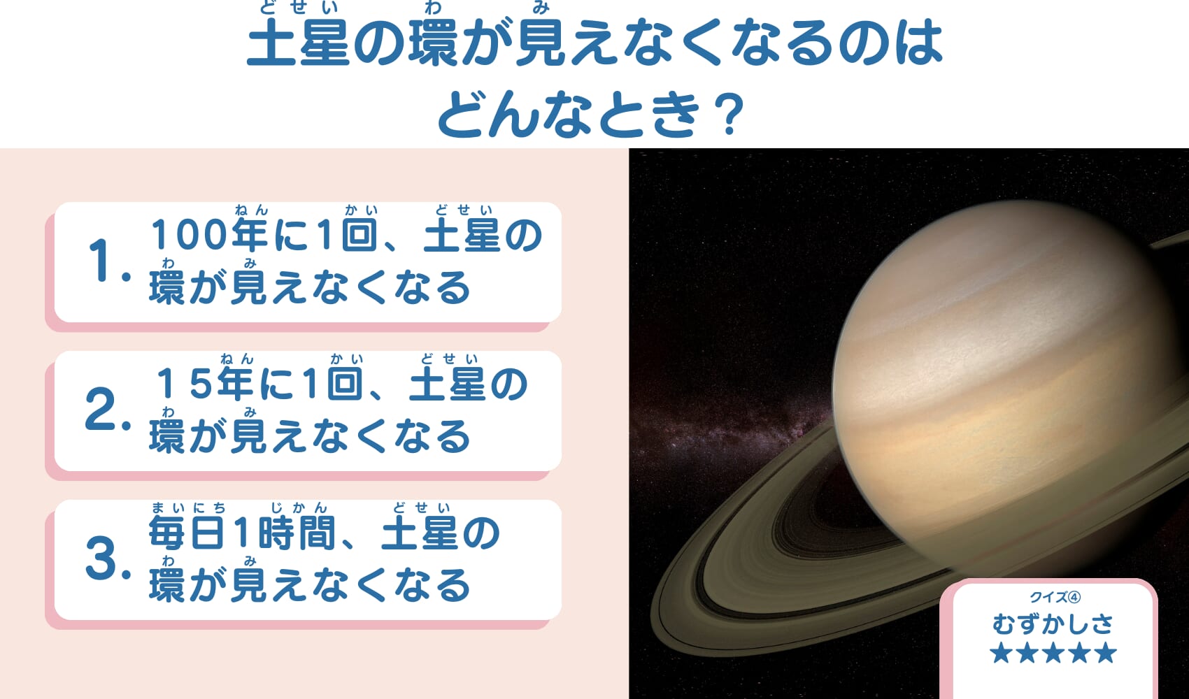 天体望遠鏡クイズ 土星の環