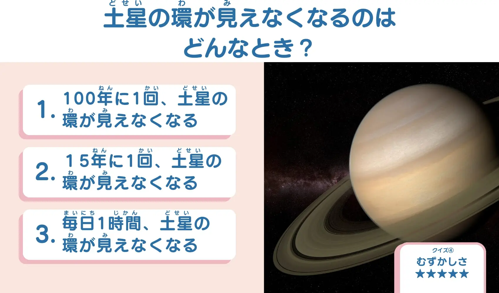 天体望遠鏡クイズ 土星の環