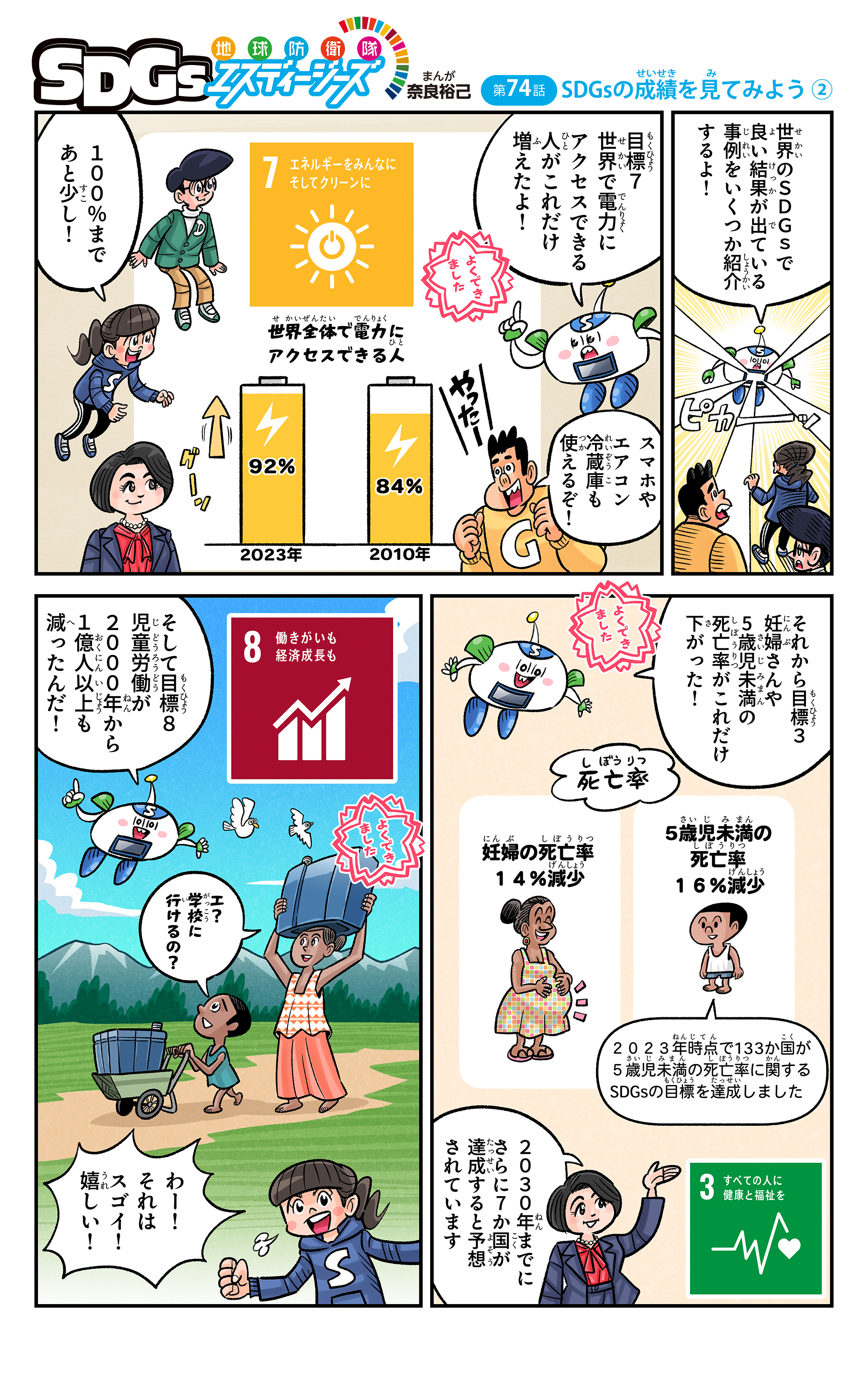 まんが「地球防衛隊SDGs」第74話「SDGsの成績を見てみよう②」