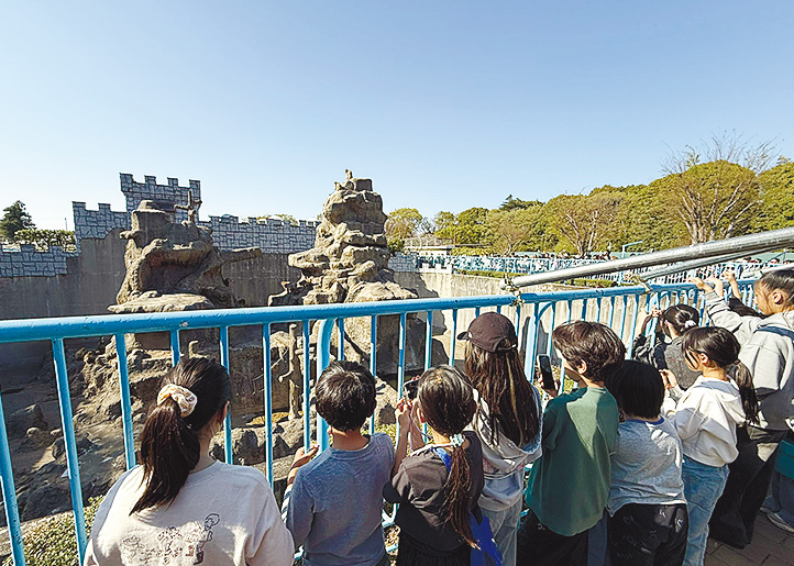 キッズゾーンでパンチを見守る子どもたち
