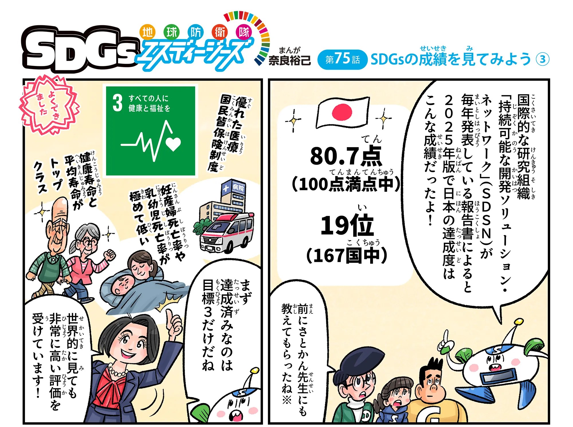 まんが地球防衛隊SDGs第73話の冒頭の1コマ