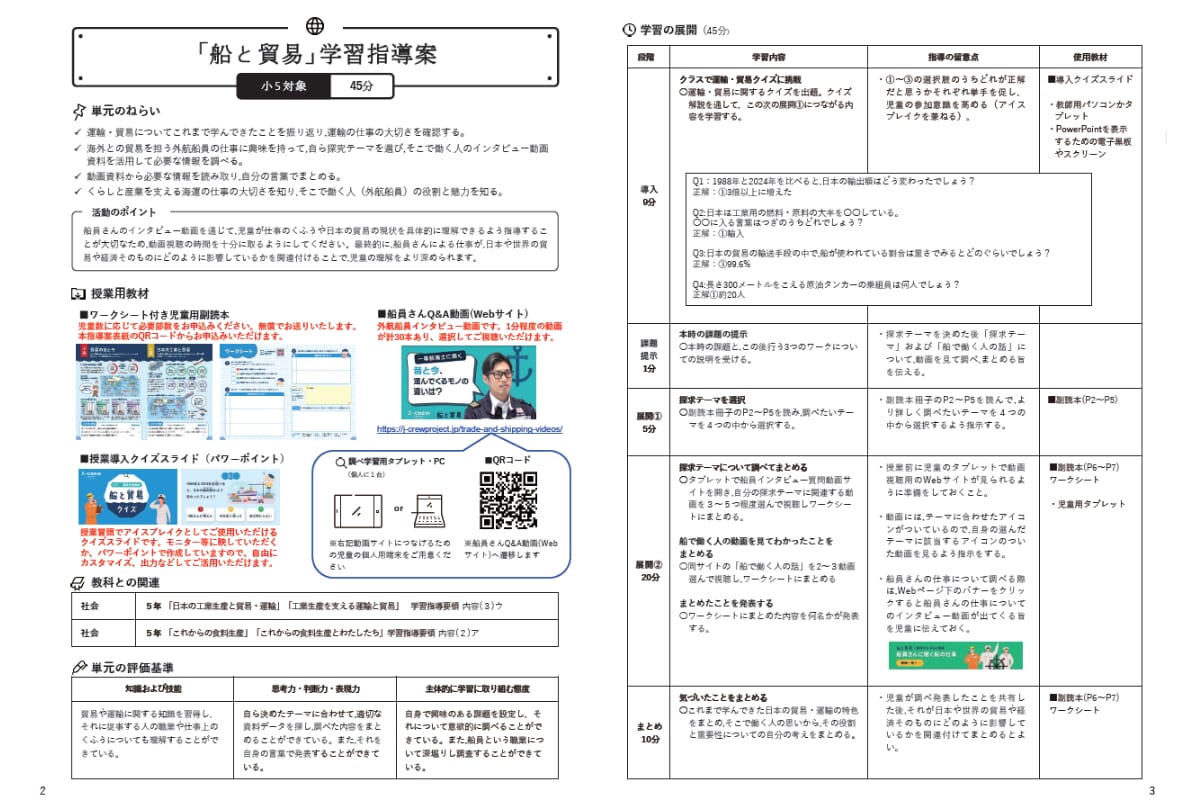 船と貿易学習指導案