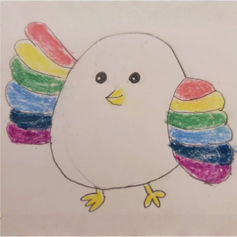 カラフルな羽の鳥