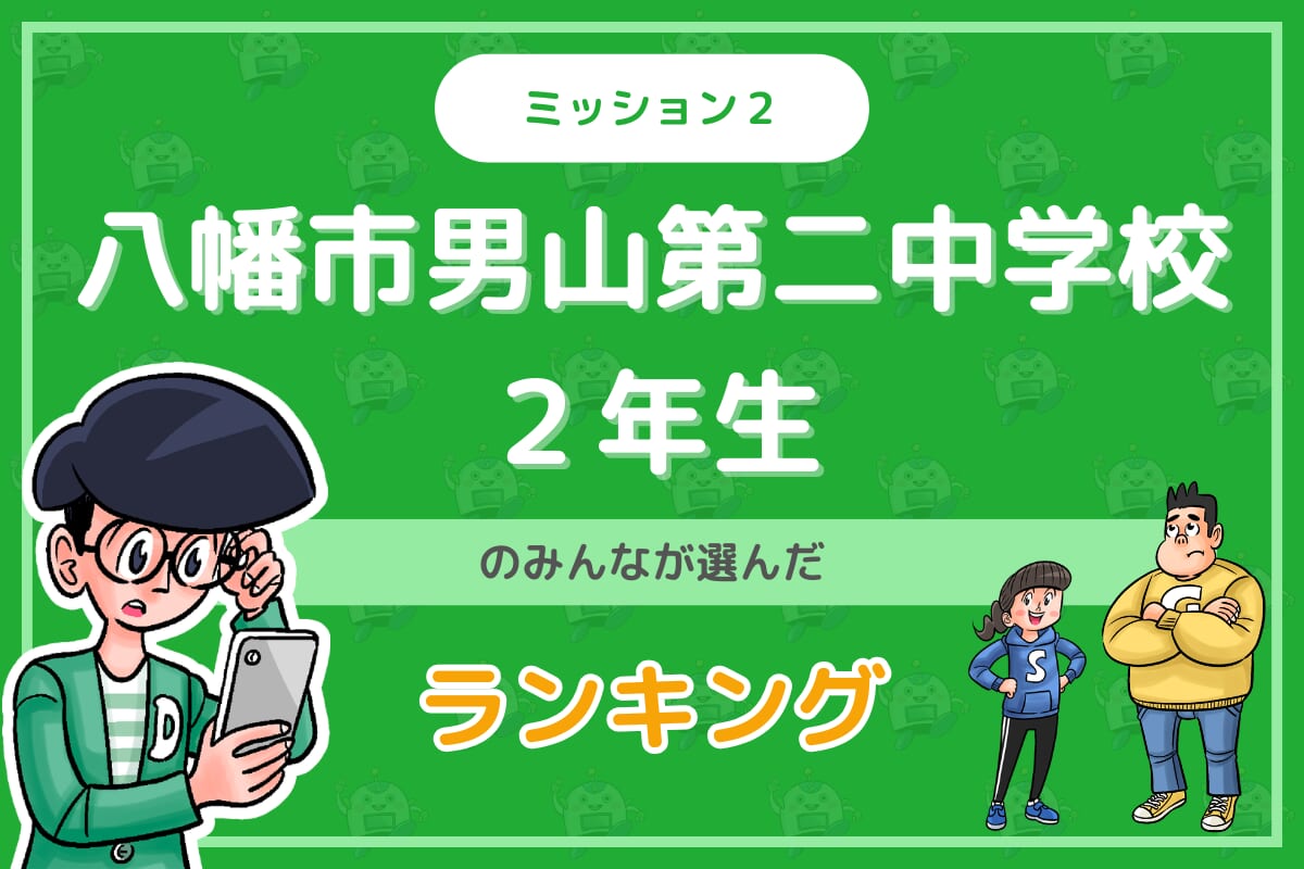 八幡市立男山第二中学校2年生のみんなが投稿してくれた「ランキング」を紹介!
